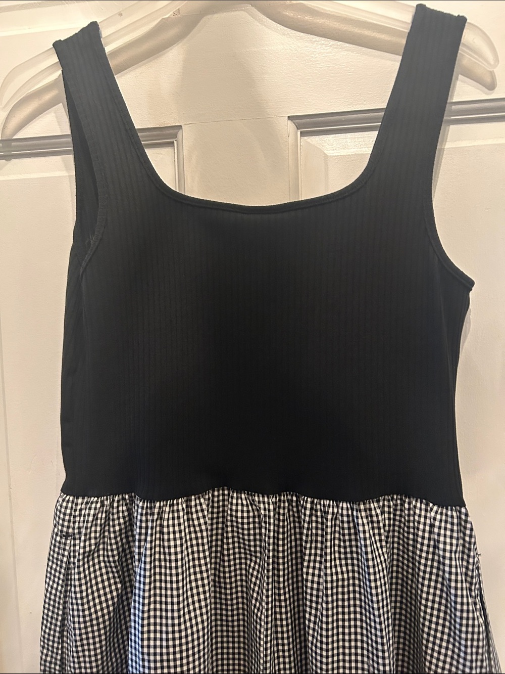 a new day NWT Women’s Black Tank Top with Black-and-White Gingham Midi Dress - Picture 6 of 8